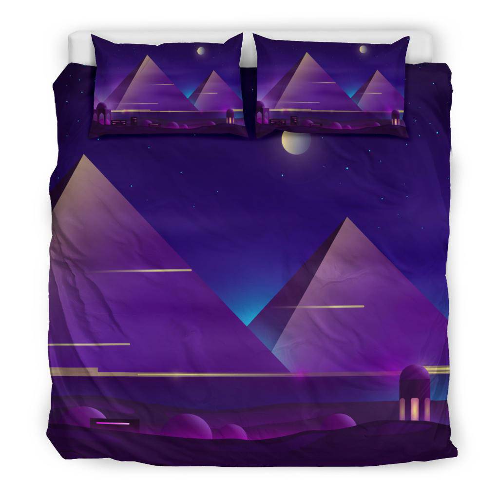 Egyptian Pyramids Night Sky Moon Bedding Set - Top Content | POD Collection | Free Shipping