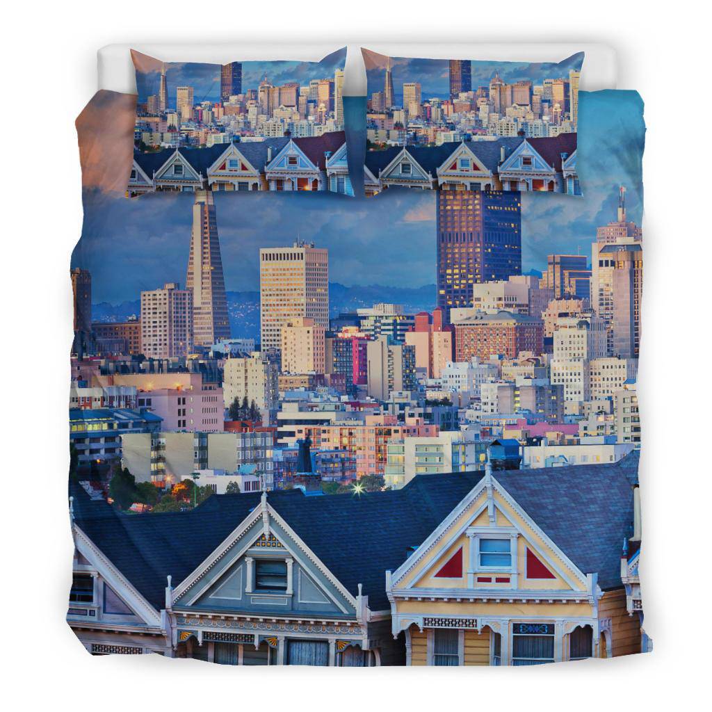 Famous Painted Ladies San Francisco California Sunset City Bedding Set - Top Content | POD Collection | Free Shipping