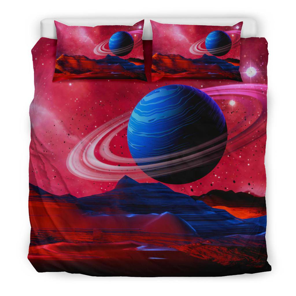 Fantasy Space Planet Surfase Univerce Stras Pink Bedding Set - Top Content | POD Collection | Free Shipping