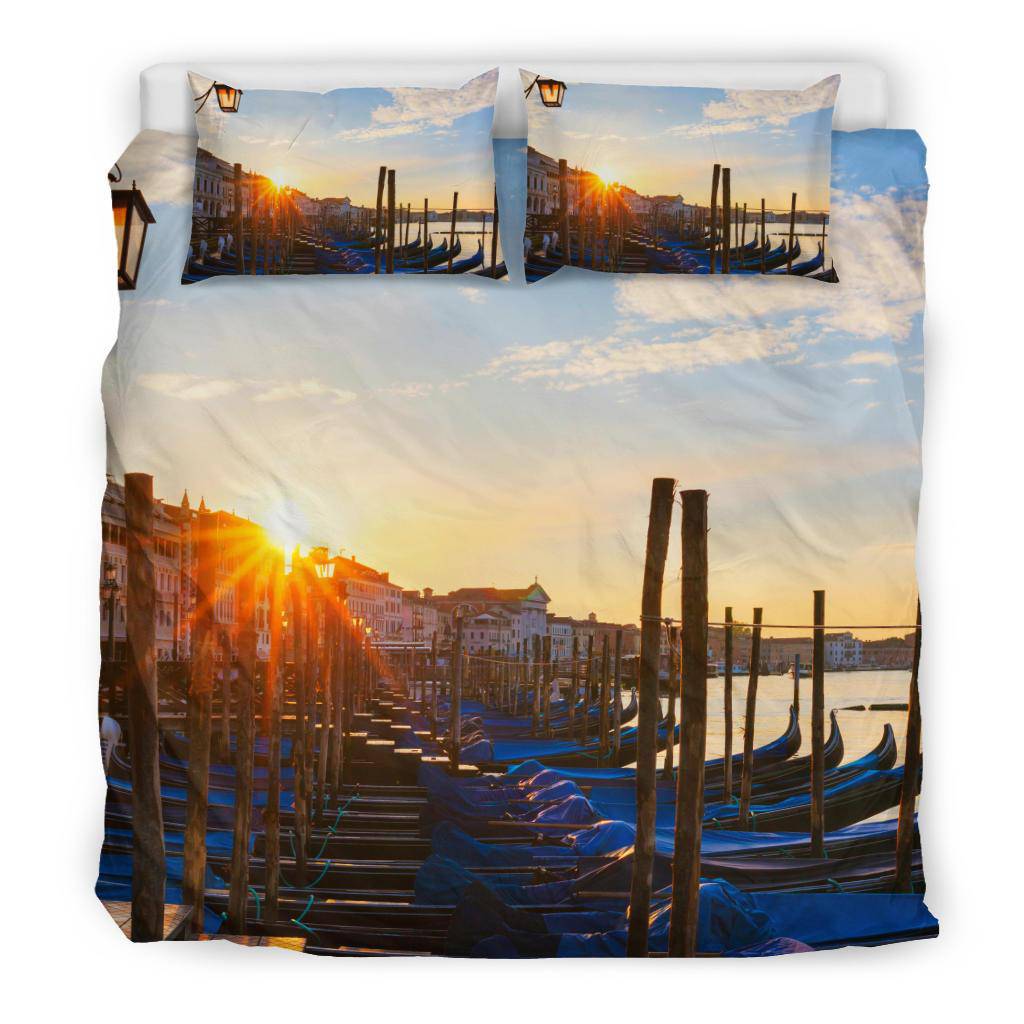 Venice City Italy Gondolas Sunrise Sea Bedding Set - Top Content | POD Collection | Free Shipping