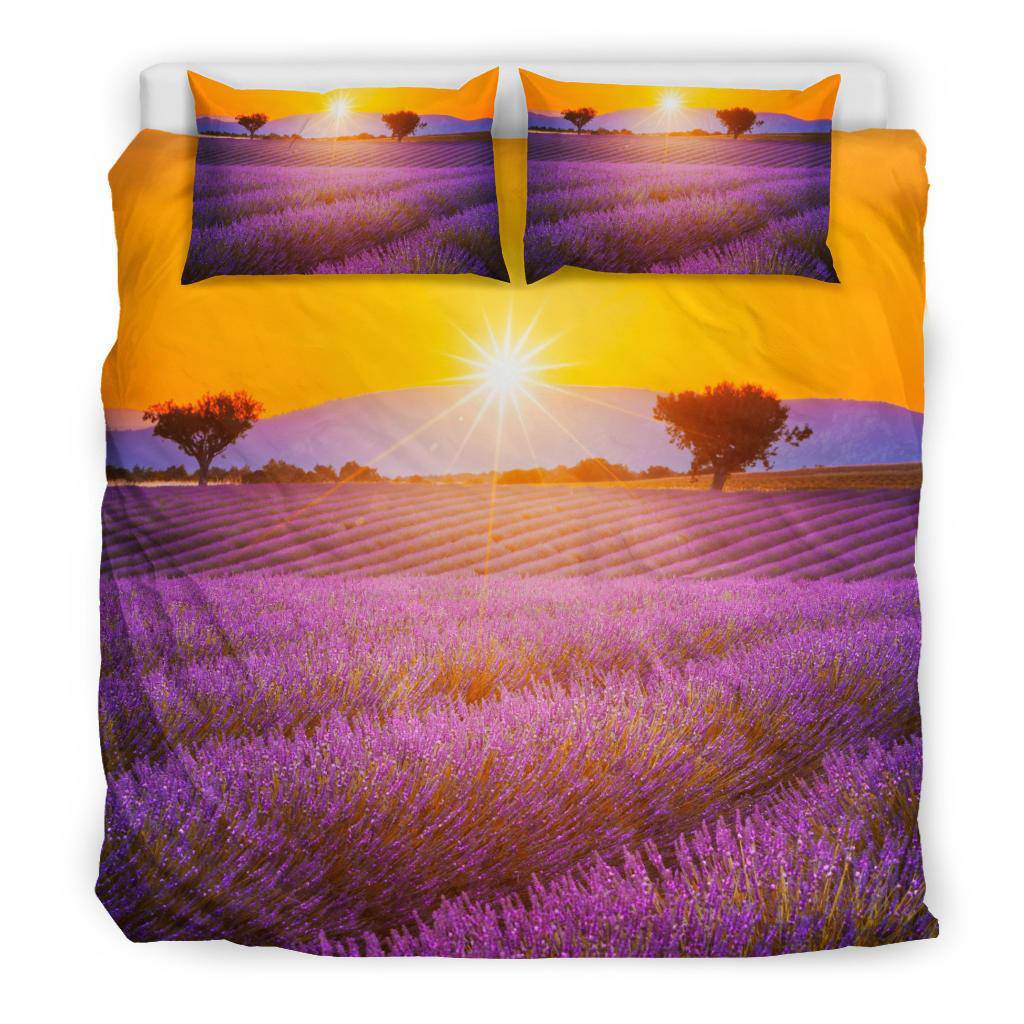 Lavender Field Sunset Purple Bedding Set - Top Content | POD Collection | Free Shipping