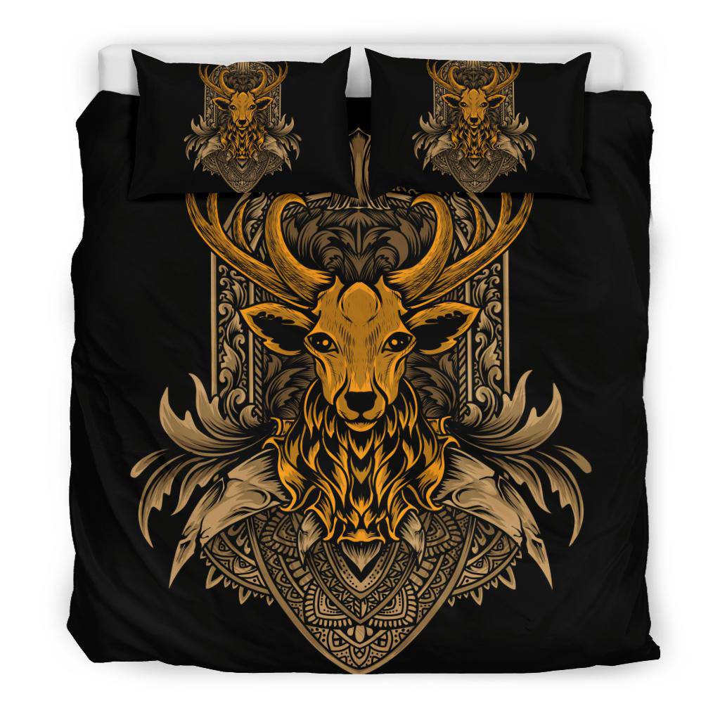 Vintage Golden Deer Head Ornaments Bedding Set - Top Content | POD Collection | Free Shipping