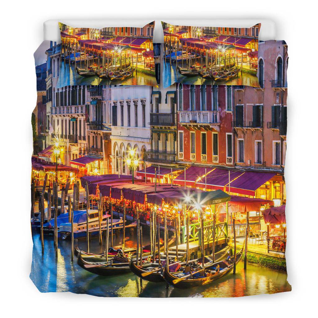 Grand Canal Venice Italy Night Sky City Lights Bedding Set - Top Content | POD Collection | Free Shipping