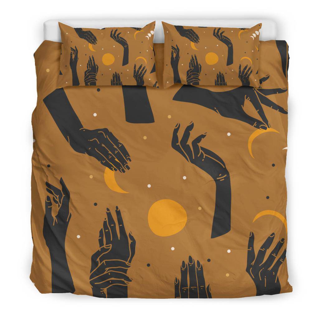 Hands Moon Astrology Stars Bedding Set - Top Content | POD Collection | Free Shipping