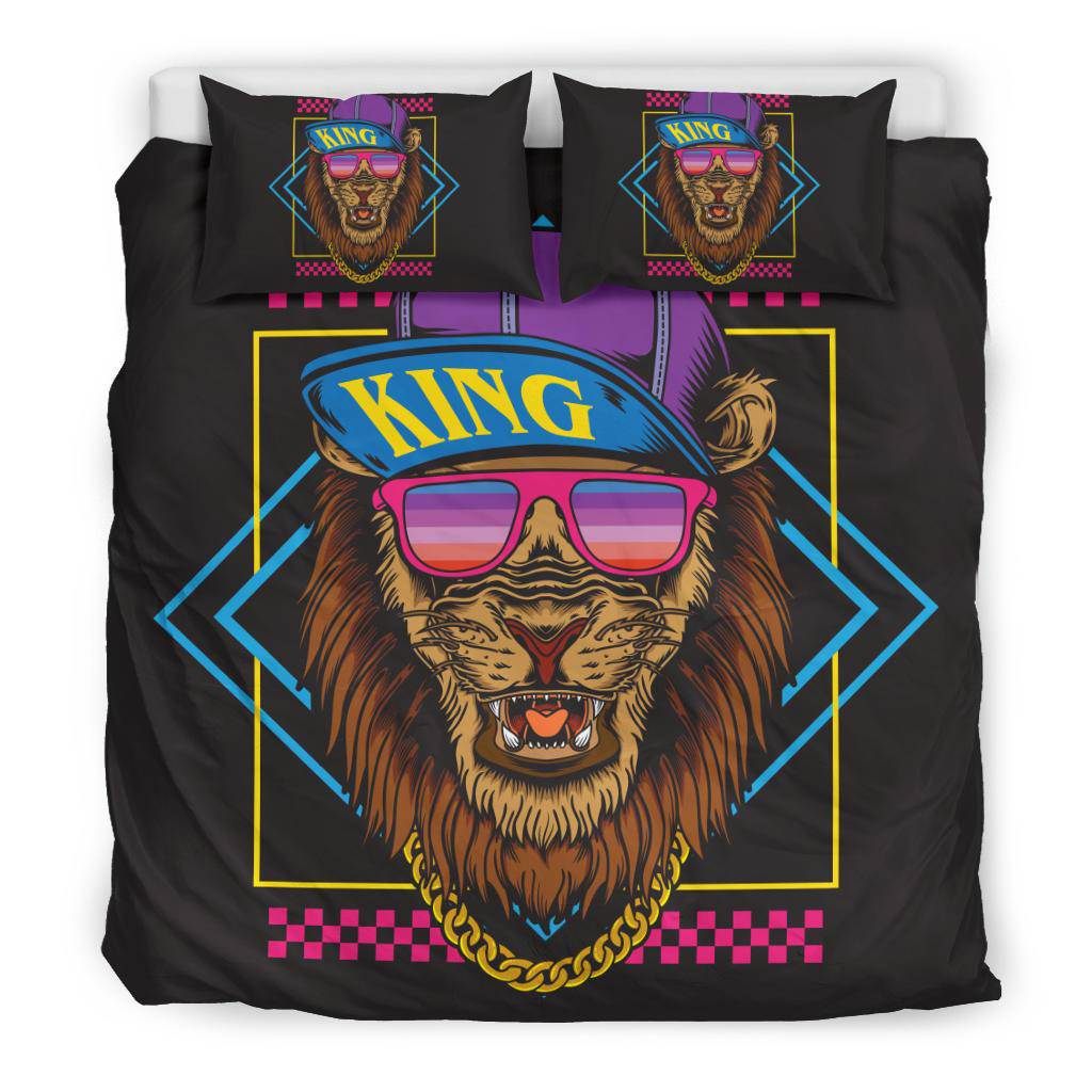 Hip Hop Lion Snapback Retro Bedding Set - Top Content | POD Collection | Free Shipping