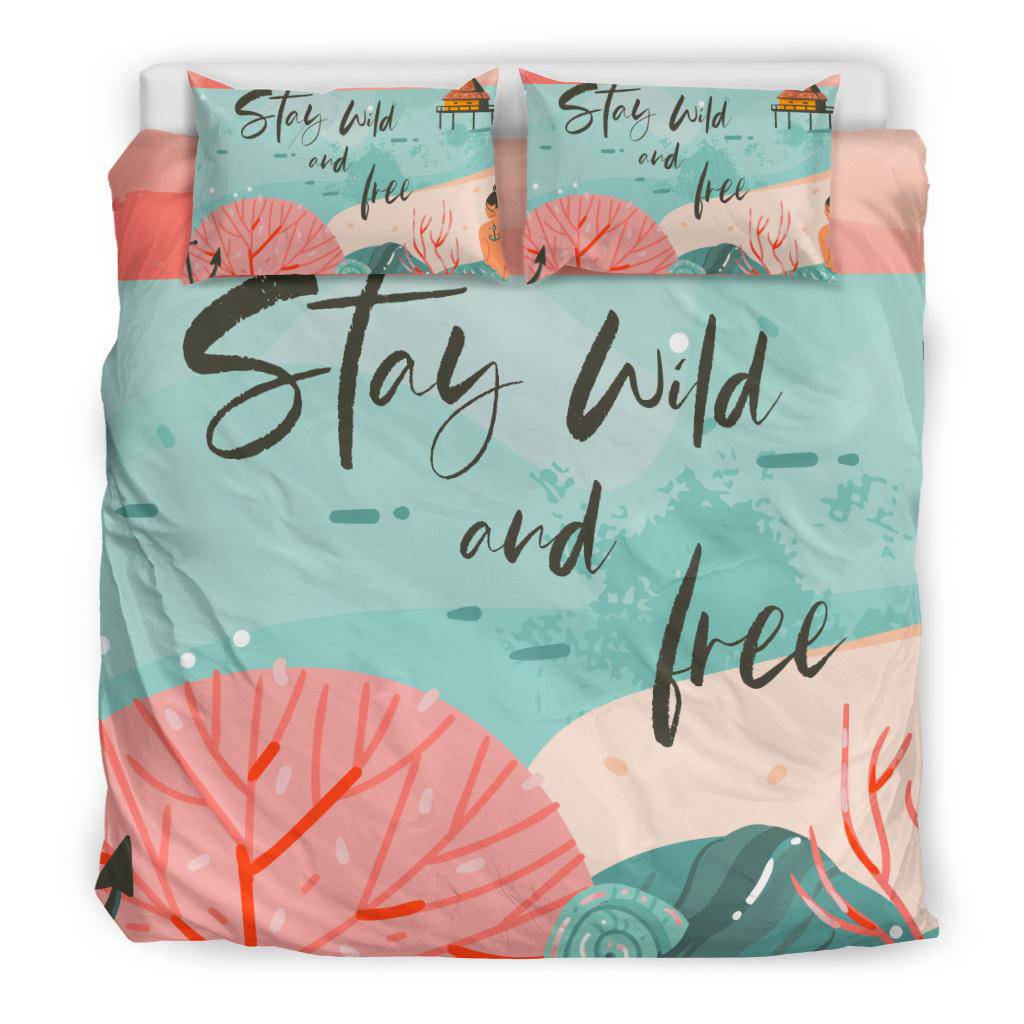 Stay Wild And Free Sea Beach Summer Bedding Set - Top Content | POD Collection | Free Shipping