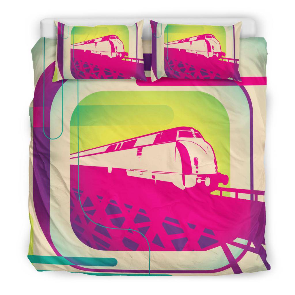 Abstract Art Train Tunnel Colorful Bedding Set - Top Content | POD Collection | Free Shipping