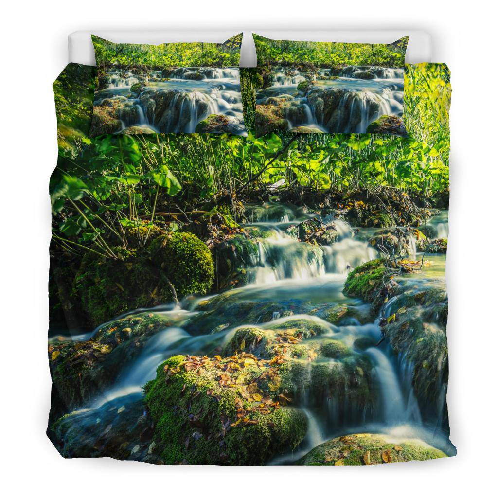 Croatia National Park Piltvice Waterfalls Nature Green Travel Bedding Set - Top Content | POD Collection | Free Shipping