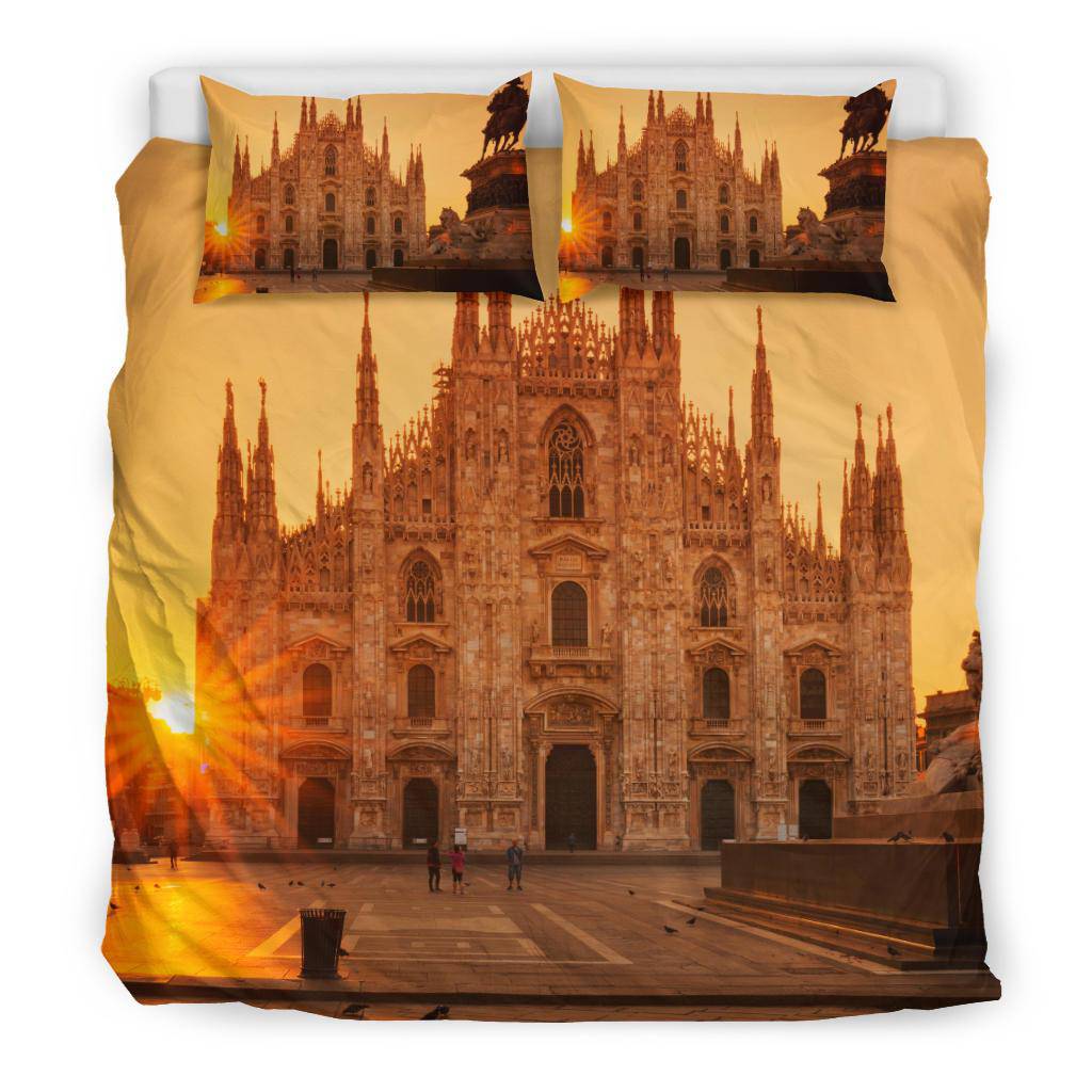 Milan Europe Travel City Sunrise Bedding Set - Top Content | POD Collection | Free Shipping