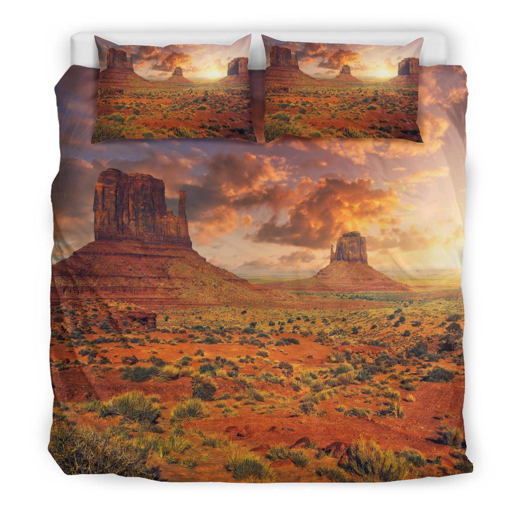 Monument Valley Blue Sky USA Nature Travel  Bedding Set - Top Content | POD Collection | Free Shipping