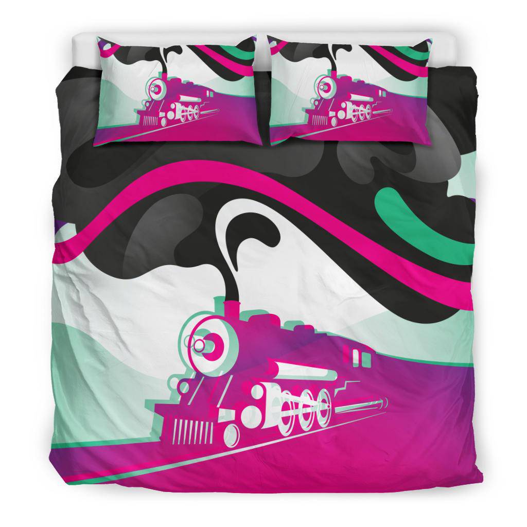 Train Colorful Abstract Art Bedding Set - Top Content | POD Collection | Free Shipping