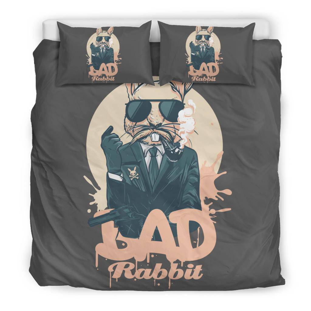 Bad Rabbit Gangster Smoking Gun Bedding Set - Top Content | POD Collection | Free Shipping