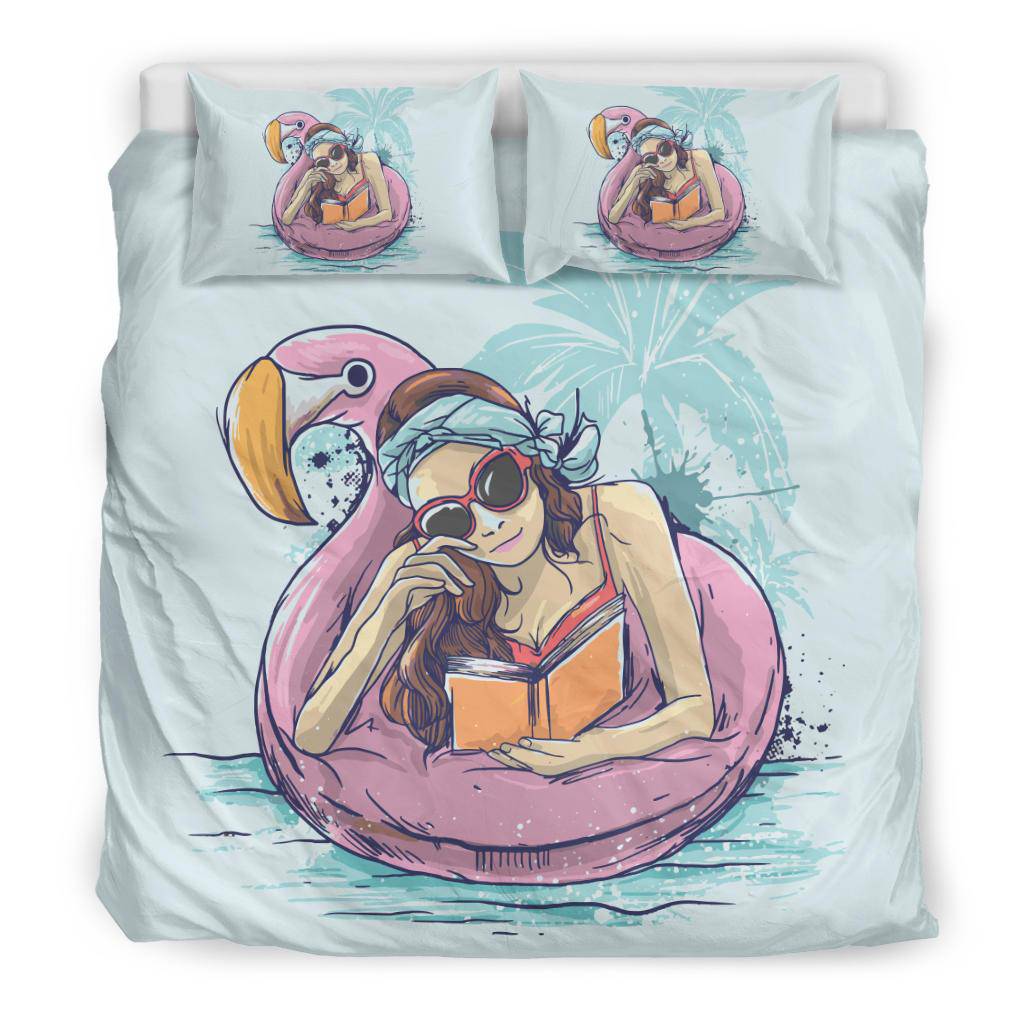 Beach Girl Flamingo Bikini Art Bedding Set - Top Content | POD Collection | Free Shipping