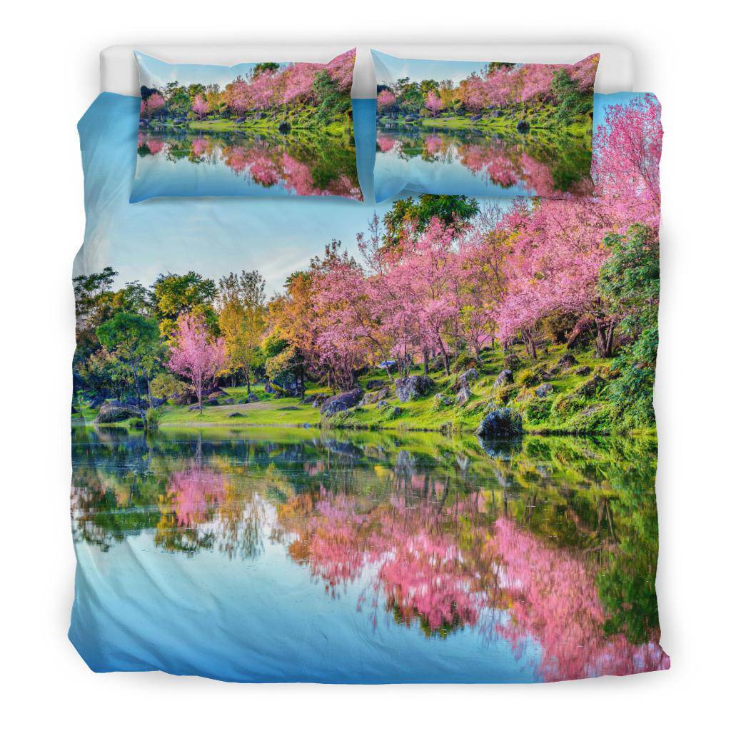 Beautiful Cherry Blossom Trees Pink Bedding Set - Top Content | POD Collection | Free Shipping