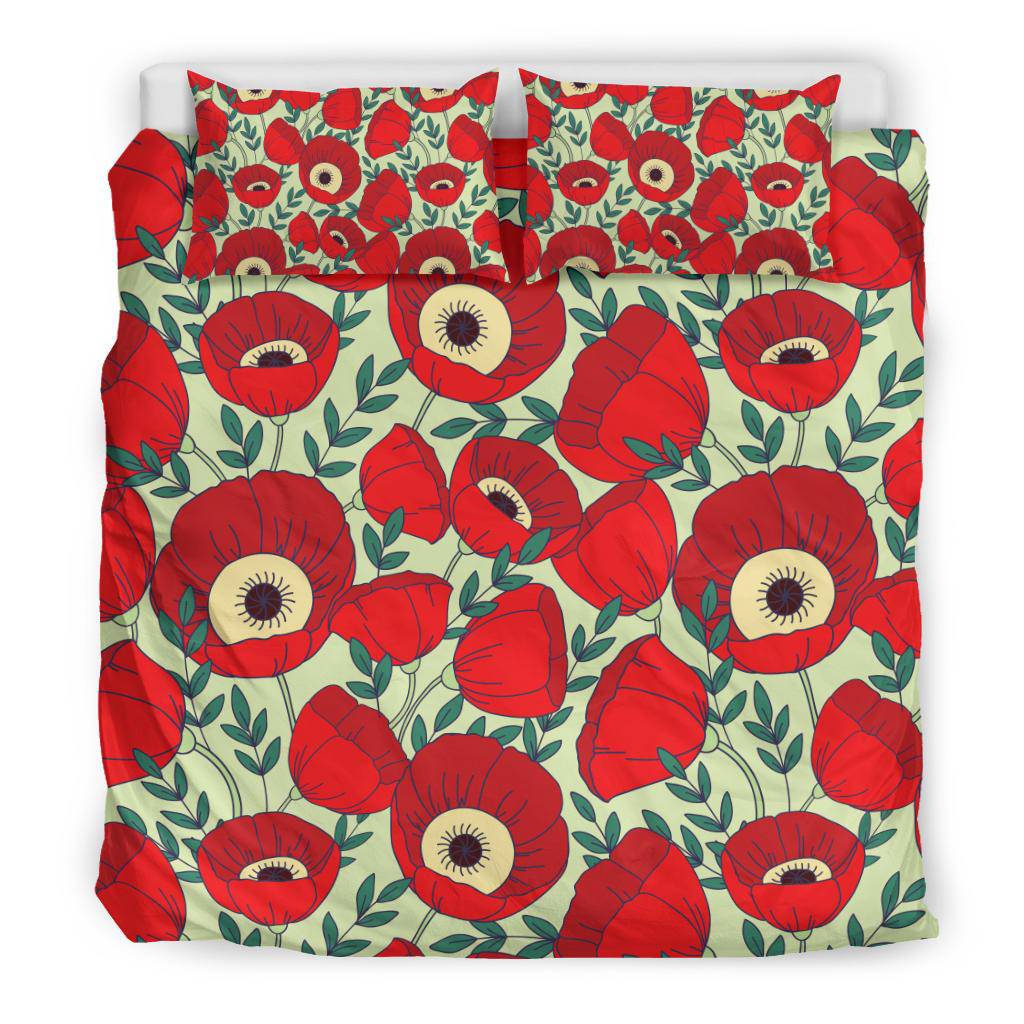 Beautiful Poppie Flowers Plants Bedding Set - Top Content | POD Collection | Free Shipping