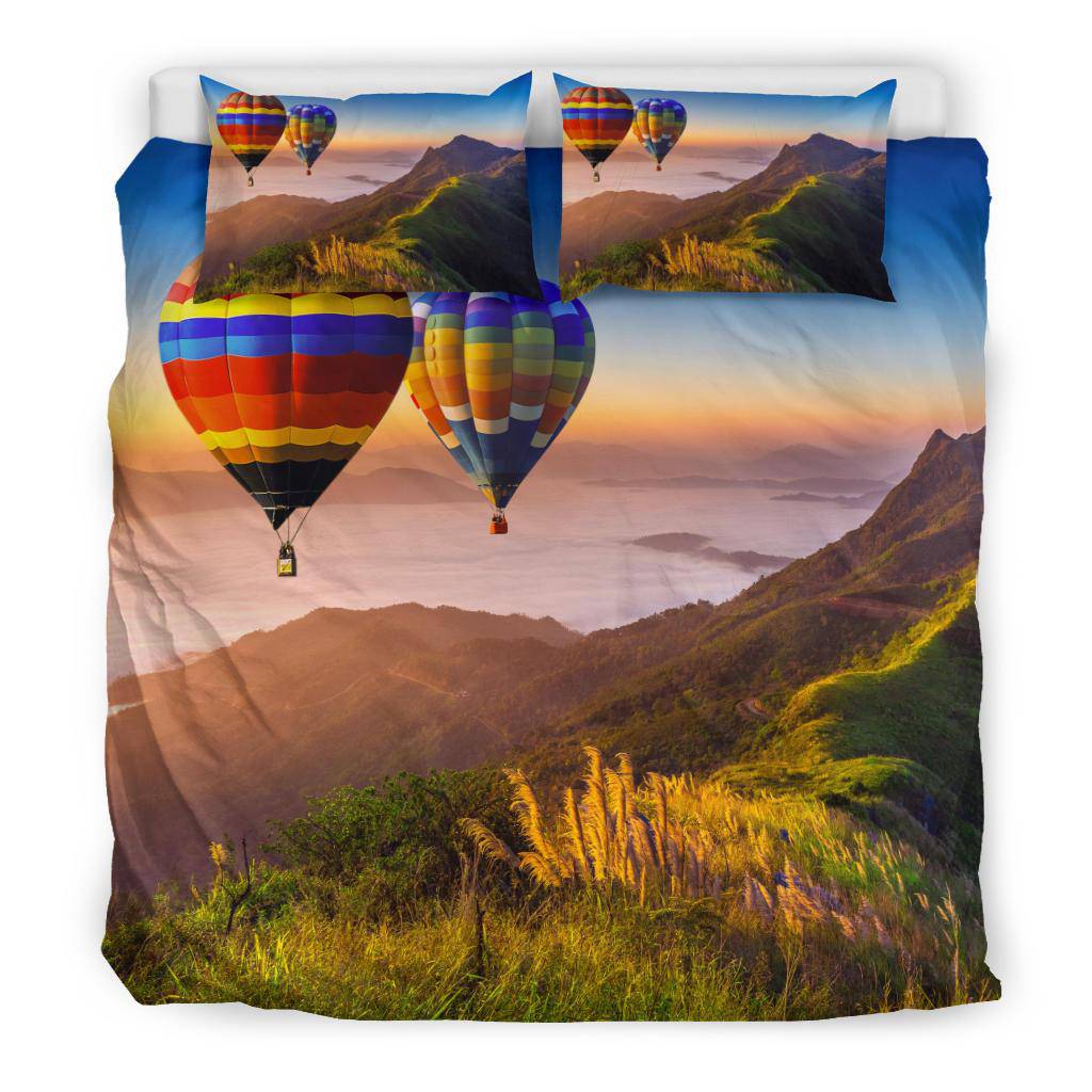 Beautiful Sunrise Hot Air Balloons Bedding Set - Top Content | POD Collection | Free Shipping