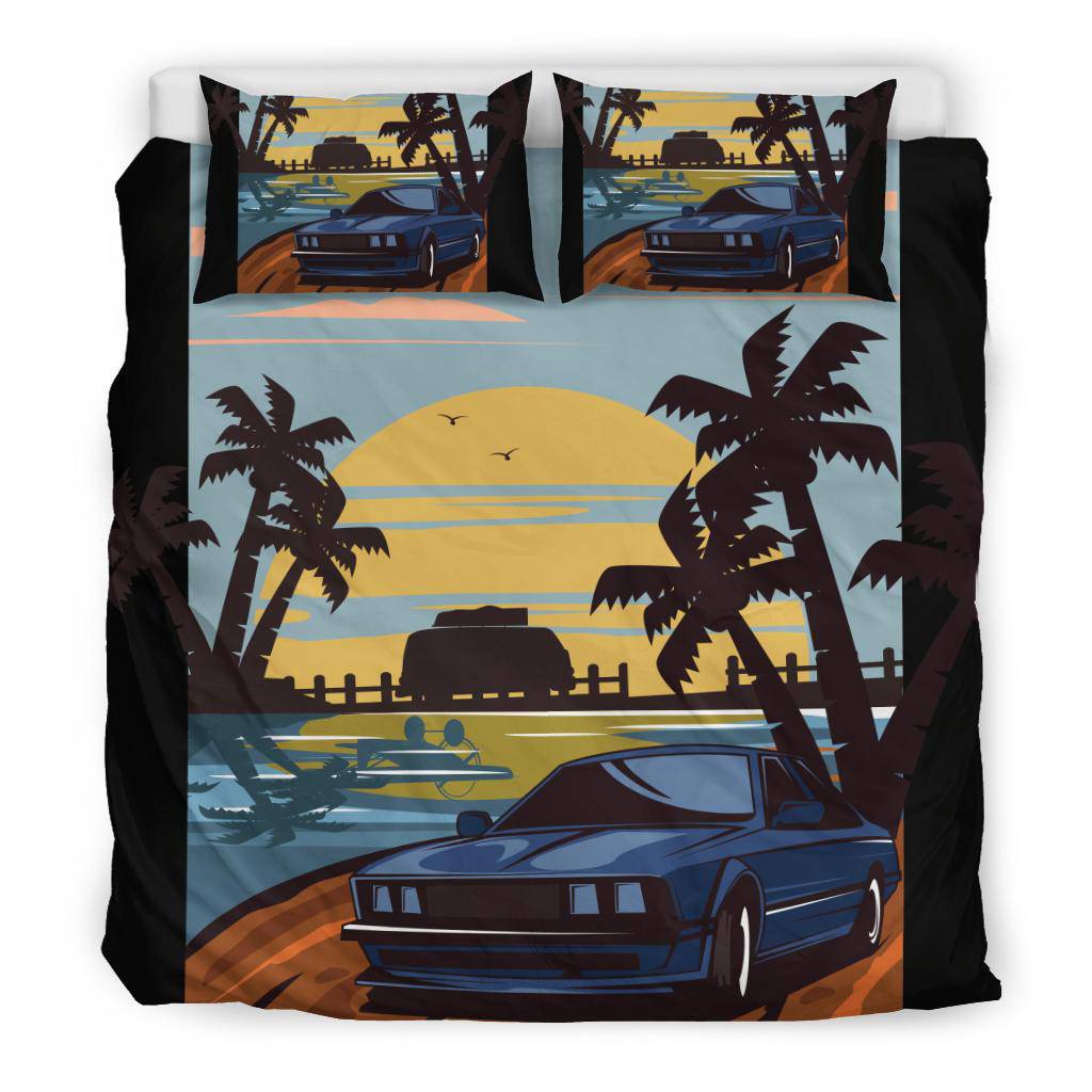 Auto Sunny Beach Vacation Bedding Set - Top Content | POD Collection | Free Shipping