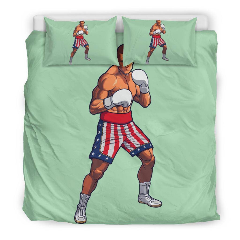 Boxing Fighter USA Flag Cartoon Bedding Set - Top Content | POD Collection | Free Shipping