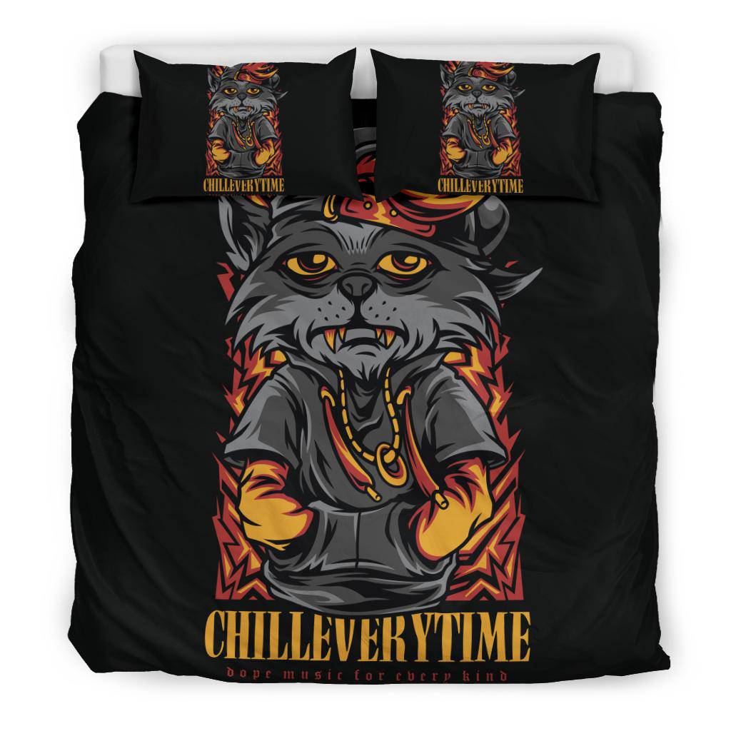 Cat Pet Chill Hip Hop Style Art Bedding Set - Top Content | POD Collection | Free Shipping