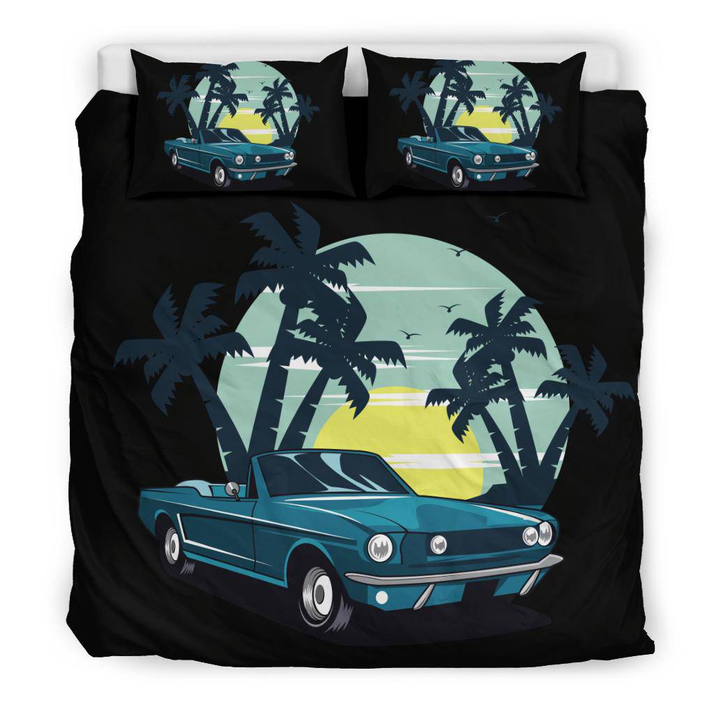 Classic Convertible Car Palm Beach Bedding Set - Top Content | POD Collection | Free Shipping