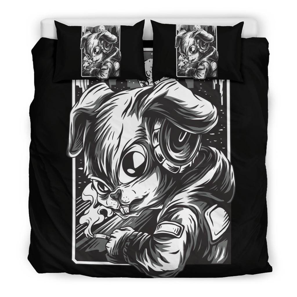 Cool Smoking Rabbit Art Cartoon Drawing Bedding Set - Top Content | POD Collection | Free Shipping