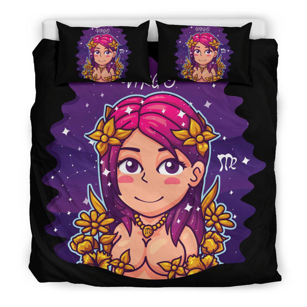 Cute Virgo Zodiac Cartoon Bedding Set - Top Content | POD Collection | Free Shipping