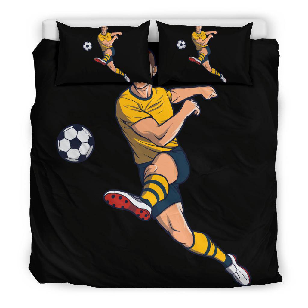 Football Player Kick Cartoon Bedding Set - Top Content | POD Collection | Free Shipping