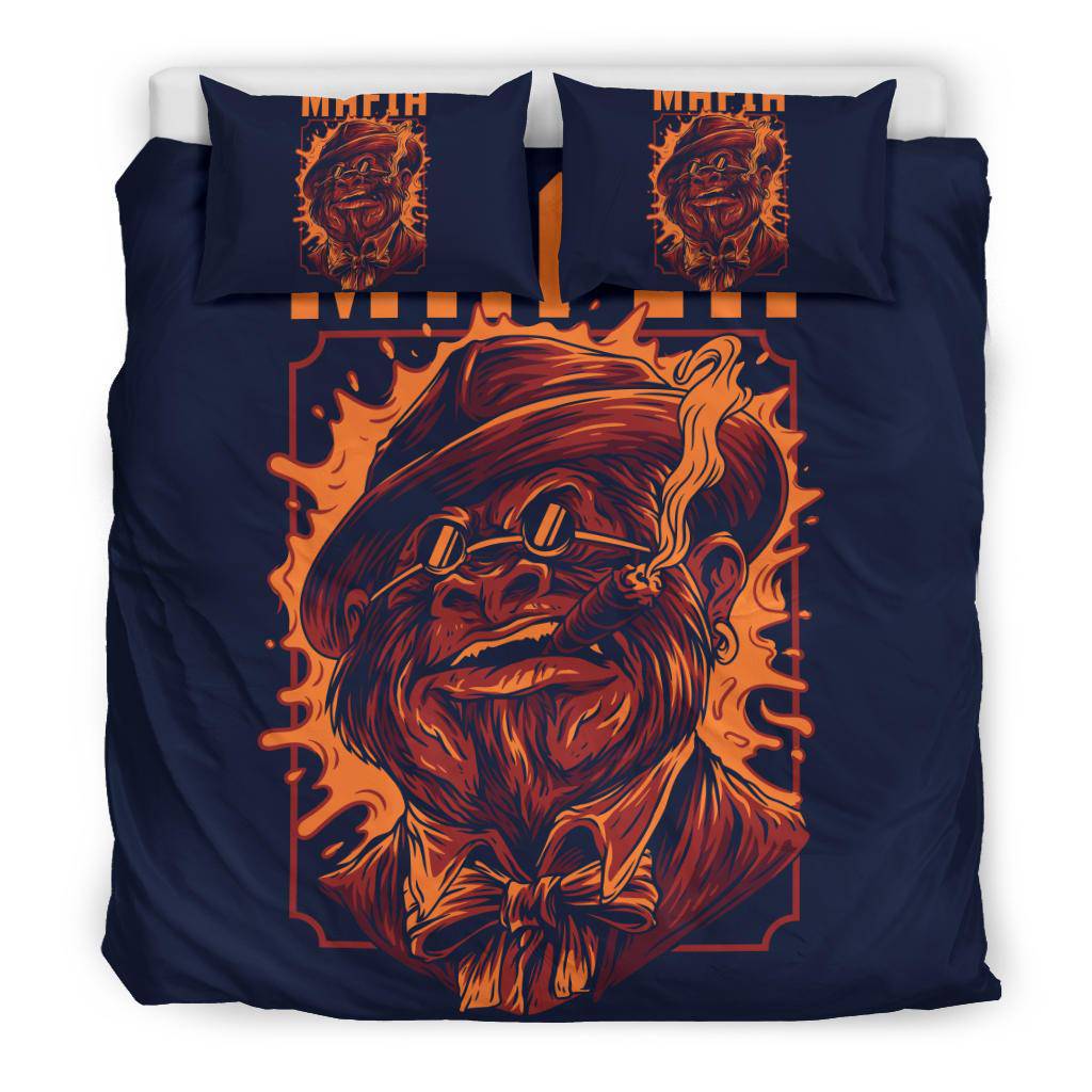 Gangster Smoking Ape Mafia Art Bedding Set - Top Content | POD Collection | Free Shipping