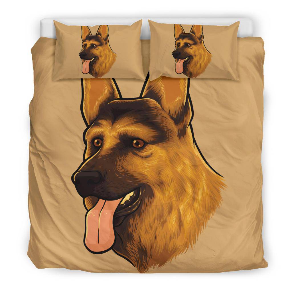 German Shepherd Dog Pet Cartoon Portrait Bedding Set - Top Content | POD Collection | Free Shipping