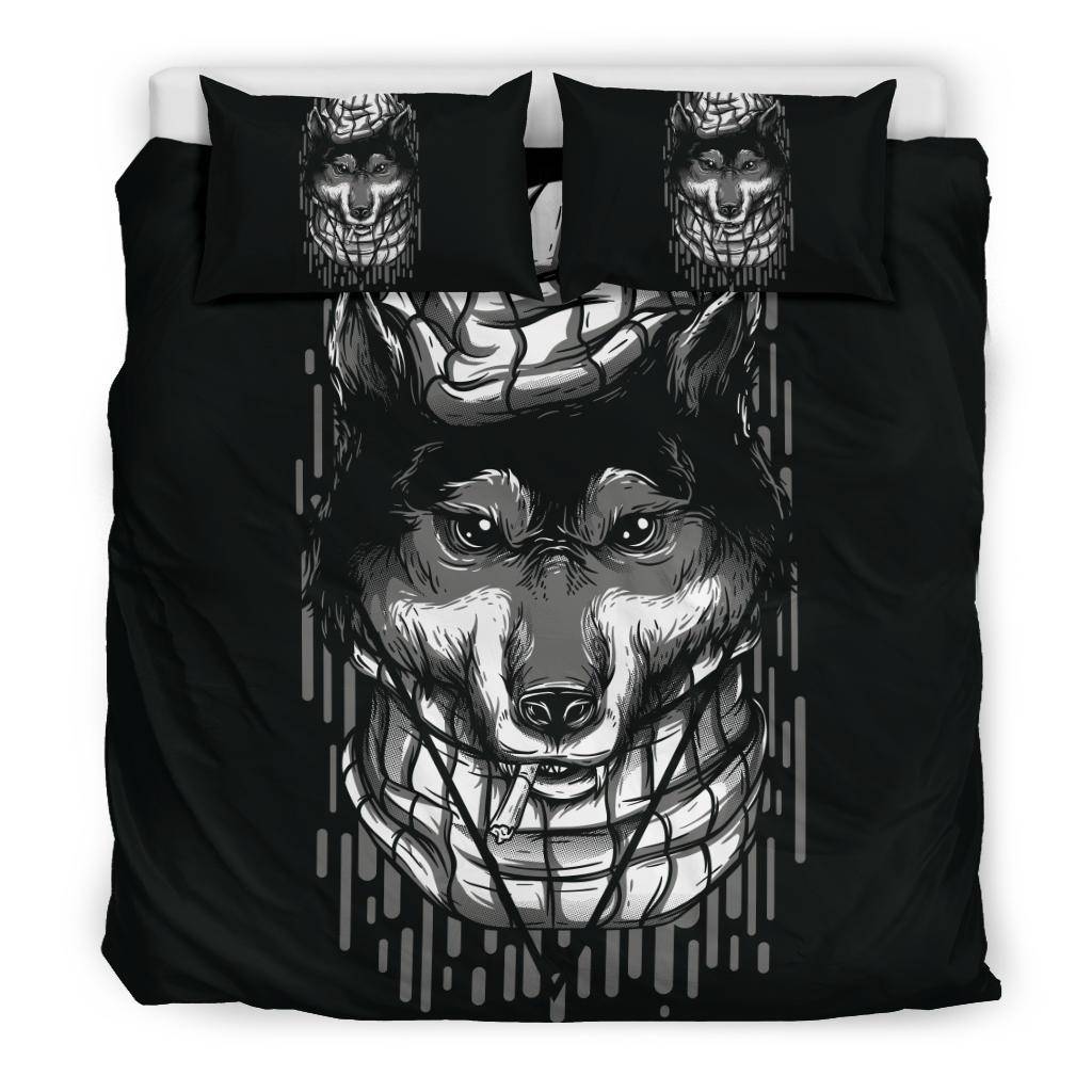 Handsome Wolf Cartoon Bedding Set - Top Content | POD Collection | Free Shipping