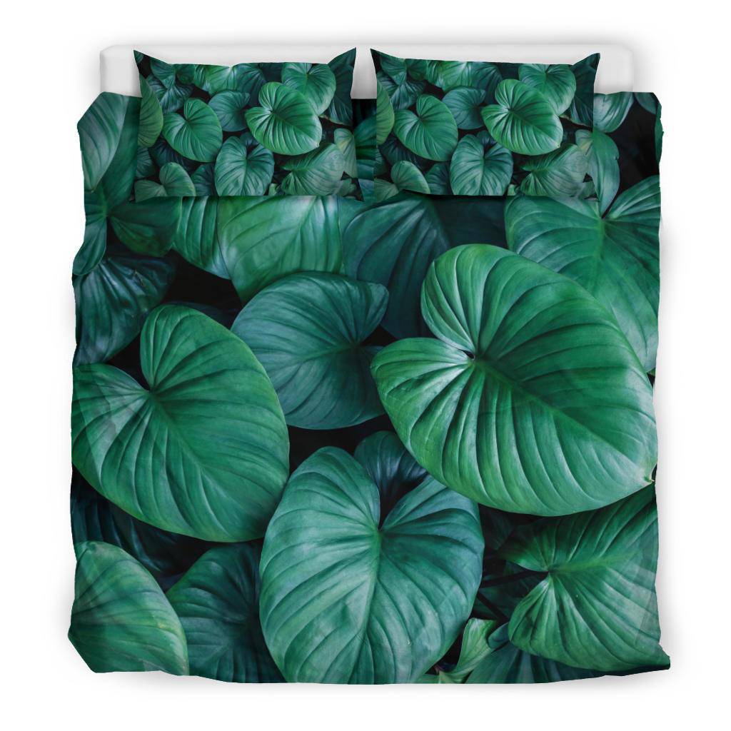 Homalomena Plant Laeaves Bedding Set - Top Content | POD Collection | Free Shipping