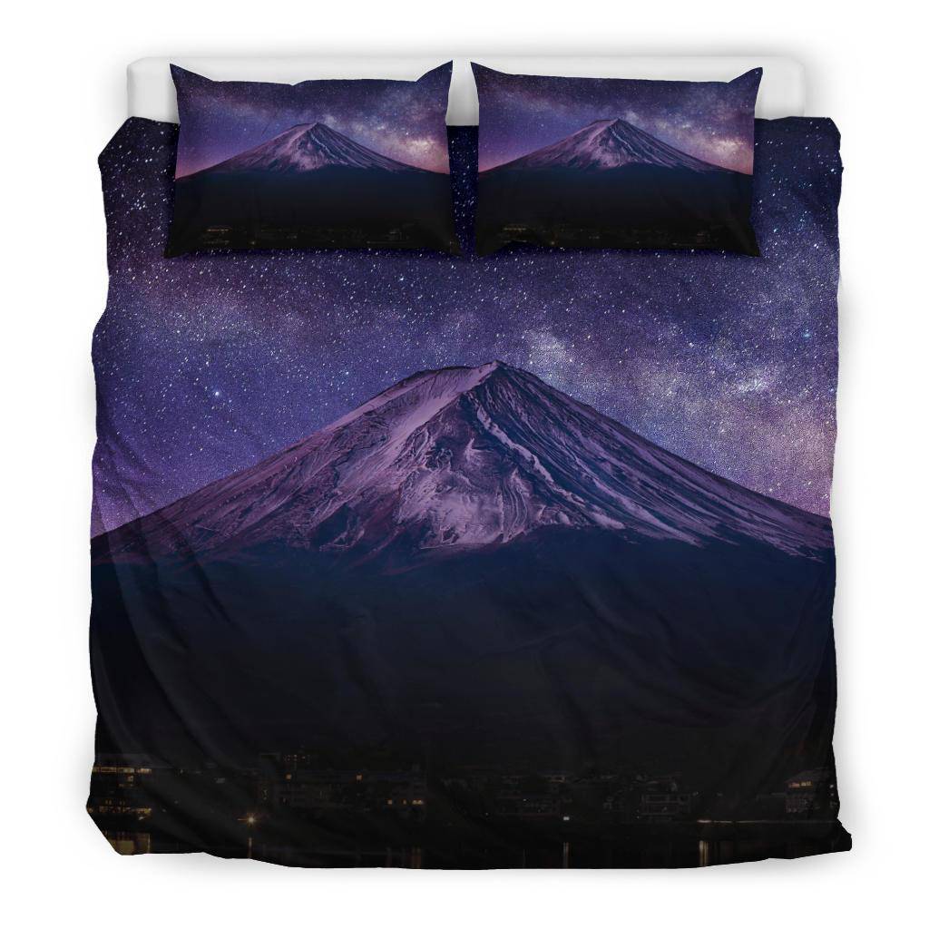 Milky Way Fuji Mountain Galaxy Bedding Set - Top Content | POD Collection | Free Shipping