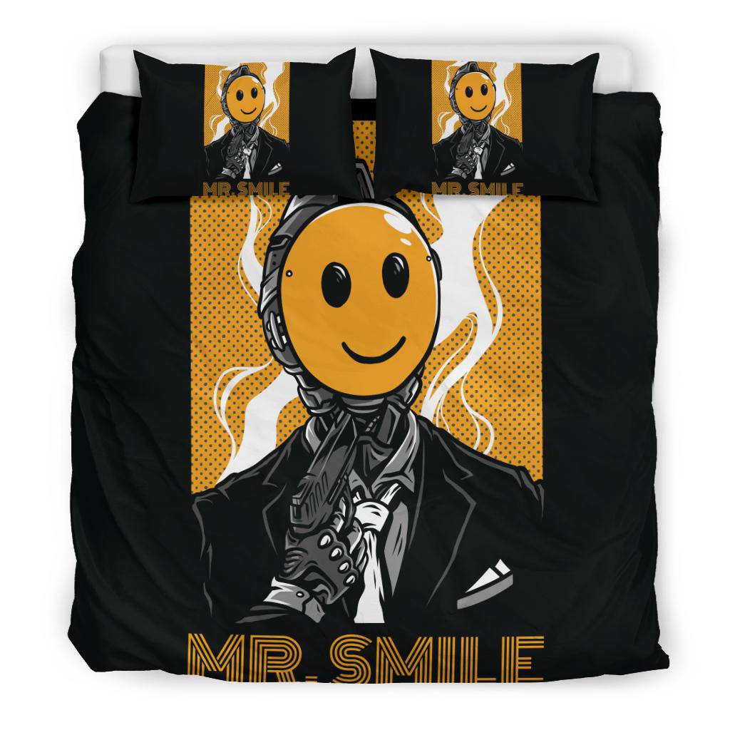 Mr Smile Emoji Art Cartoon Bedding Set - Top Content | POD Collection | Free Shipping