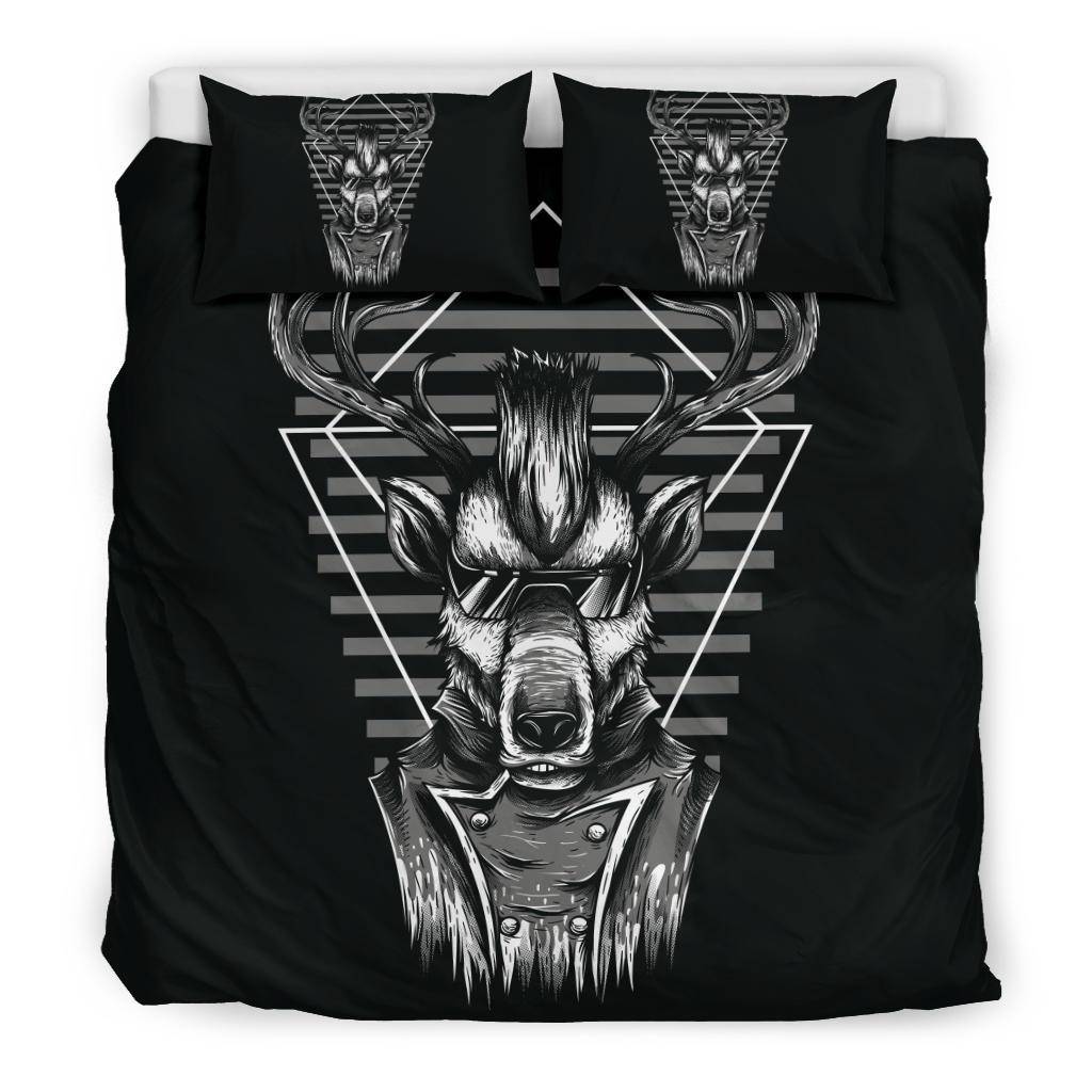 Node Cool Deer Black and White Art Bedding Set - Top Content | POD Collection | Free Shipping