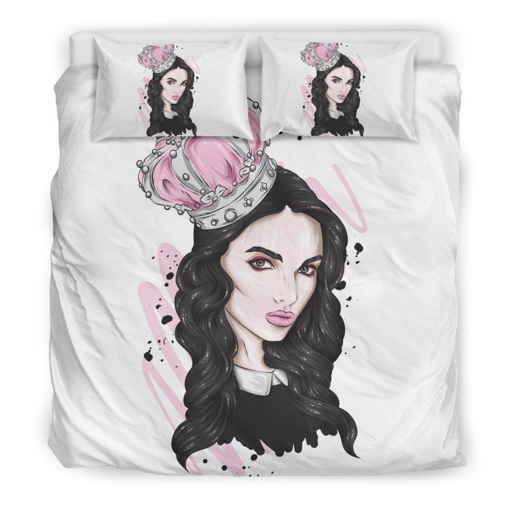 Beautiful Crown Girl Cartoon Bedding Set - Top Content | POD Collection | Free Shipping