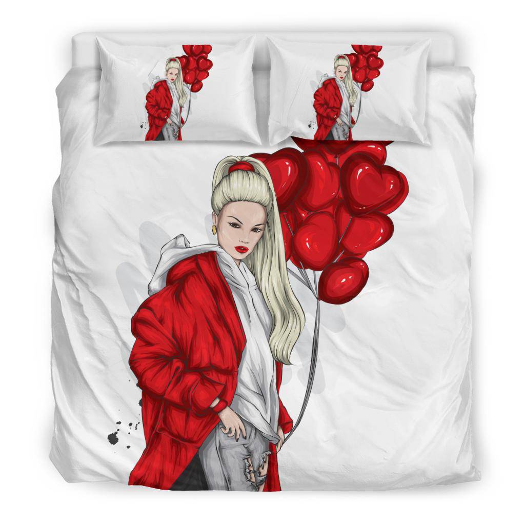 Beautiful Heart Balloon Girl Bedding Set - Top Content | POD Collection | Free Shipping