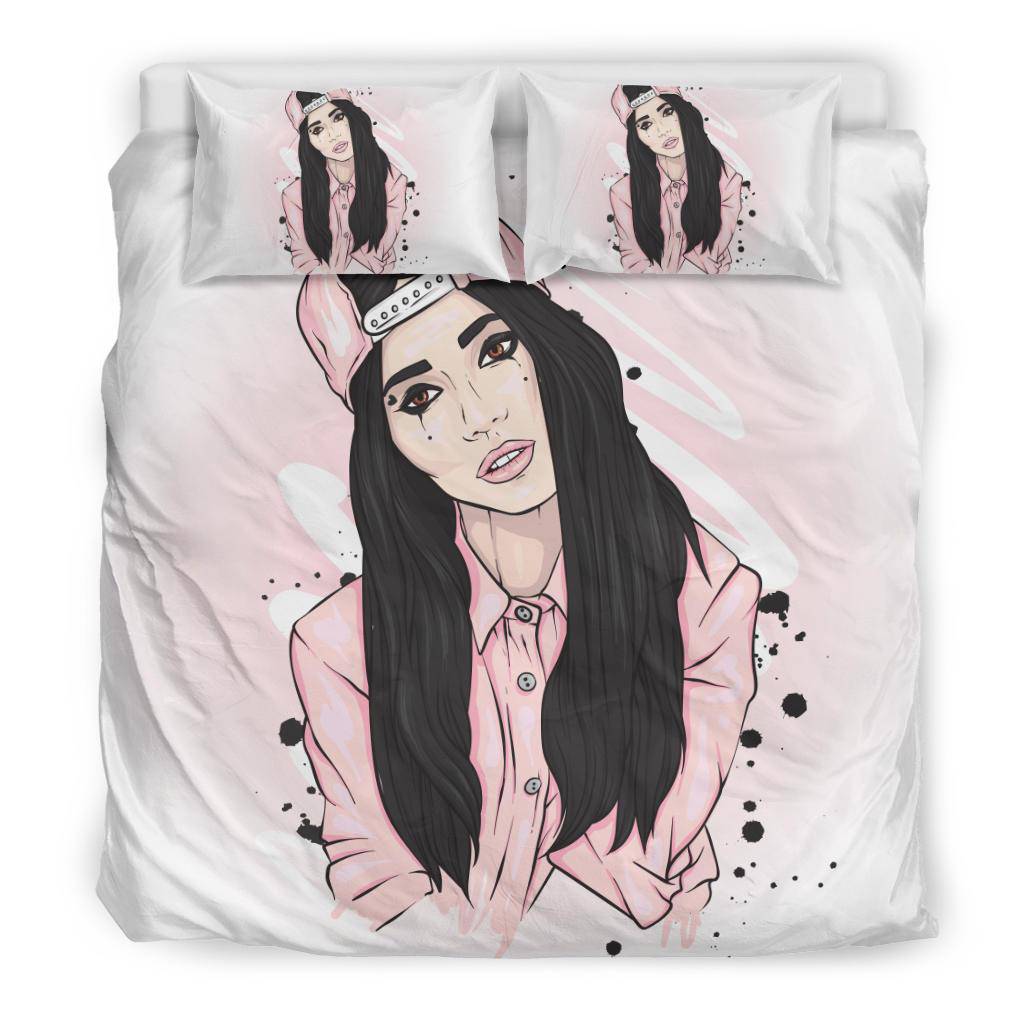 Beautiful Pink Snapback Girl Bedding Set - Top Content | POD Collection | Free Shipping