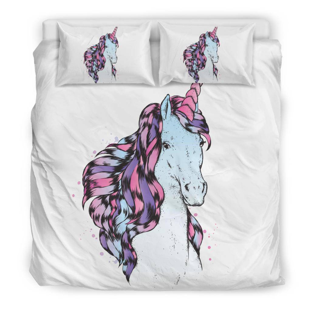 Beautiful Pink Unicorn Cartoon Bedding Set - Top Content | POD Collection | Free Shipping