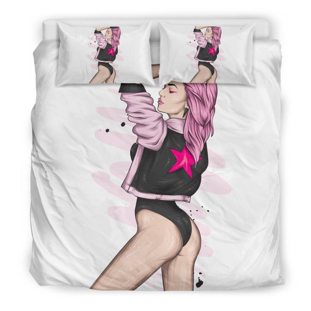 Beautiful Star Swimsuit Girl Bedding Set - Top Content | POD Collection | Free Shipping