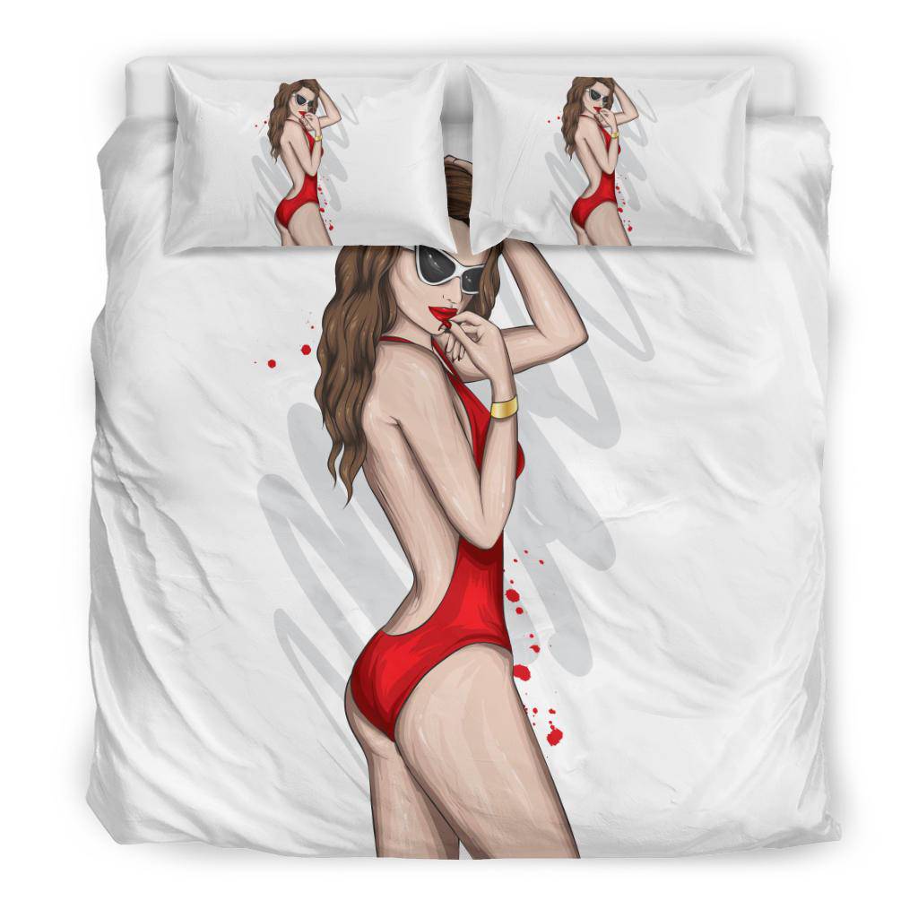 Beautiful Swimsuit Beach Girl Bedding Set - Top Content | POD Collection | Free Shipping