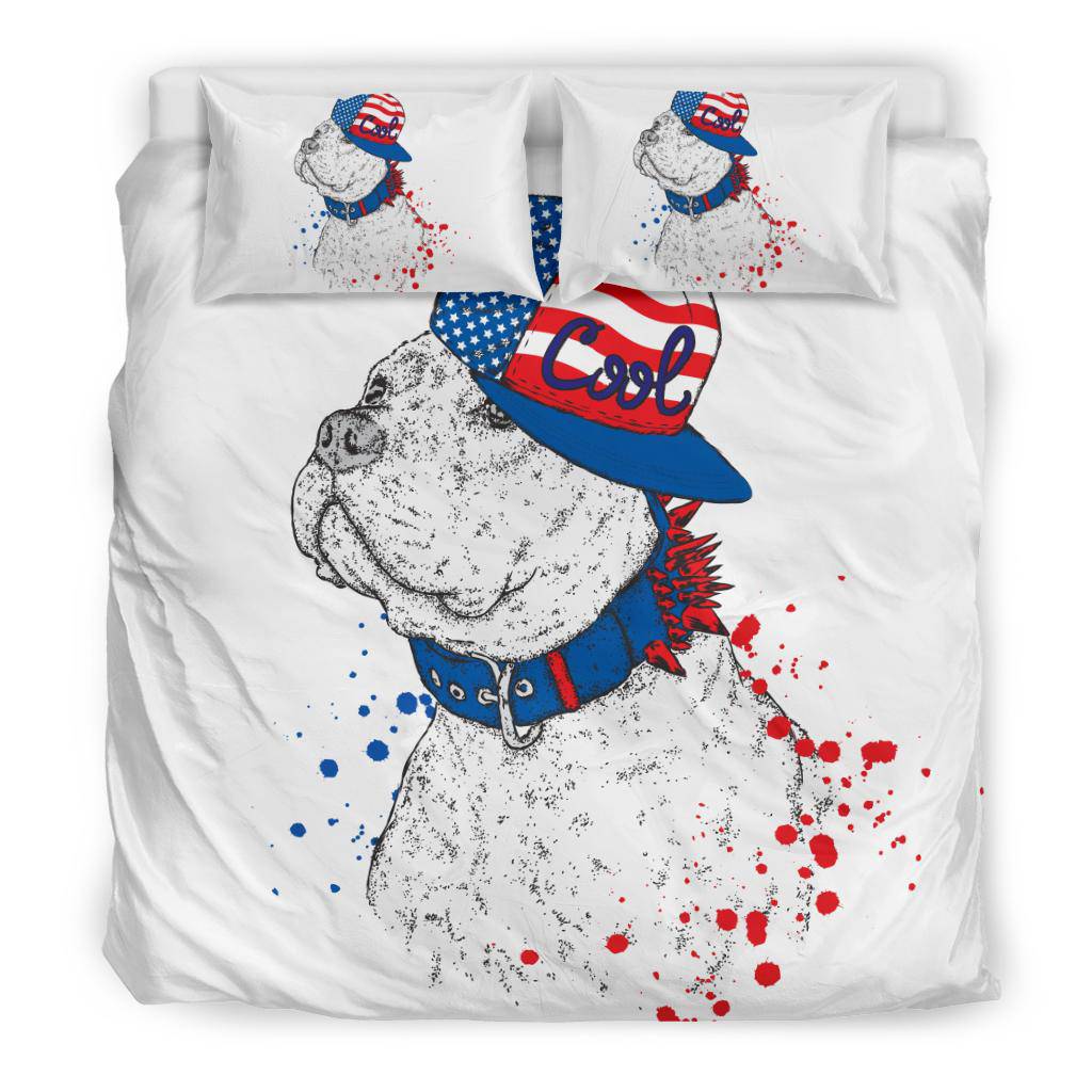 Cool Snapback American Pitbull Cartoon Bedding Set - Top Content | POD Collection | Free Shipping