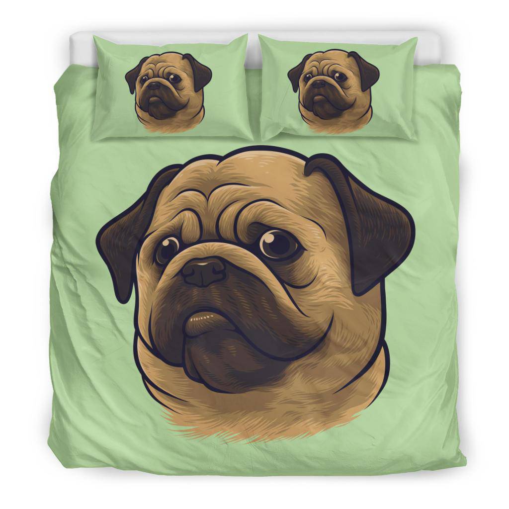 Pug Dog Pet Cartoon Portrait Bedding Set - Top Content | POD Collection | Free Shipping