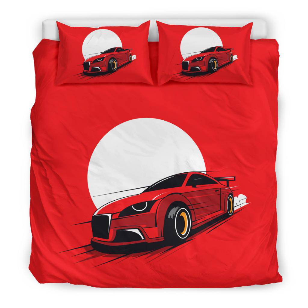 Red Moon Car Auto Bedding Set - Top Content | POD Collection | Free Shipping