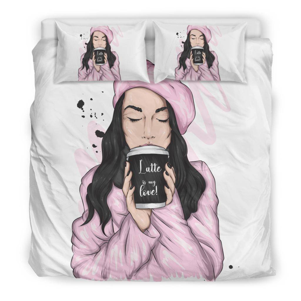 I Love Coffee Girl Beret Bedding Set - Top Content | POD Collection | Free Shipping