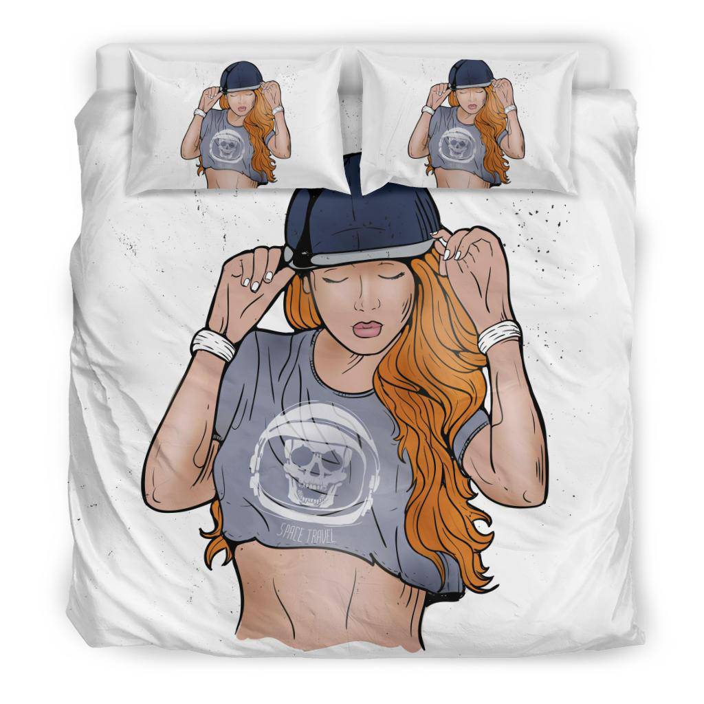 Pretty Hip Hop Girl Cartoon Bedding Set - Top Content | POD Collection | Free Shipping