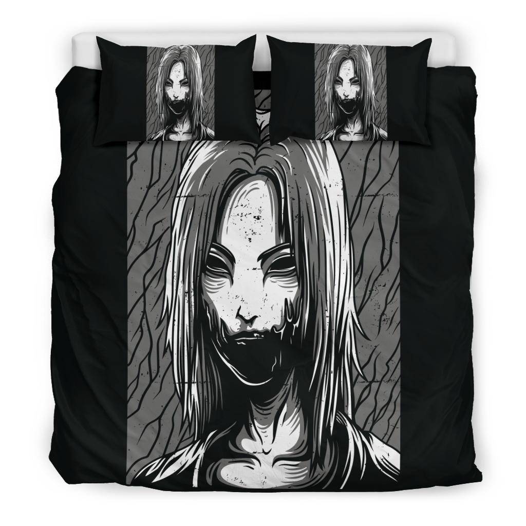 Pretty Scary Slayer Black And White Drawing Bedding Set - Top Content | POD Collection | Free Shipping