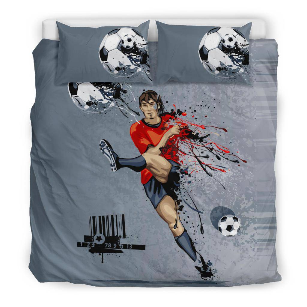 Pro Football Player Kicking Ball Cartoon Bedding Set - Top Content | POD Collection | Free Shipping