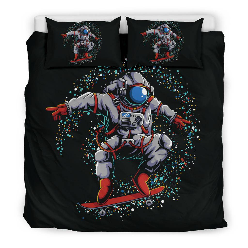 Astronaut Skateboard Outer Space Galaxy Bedding Set - Top Content | POD Collection | Free Shipping