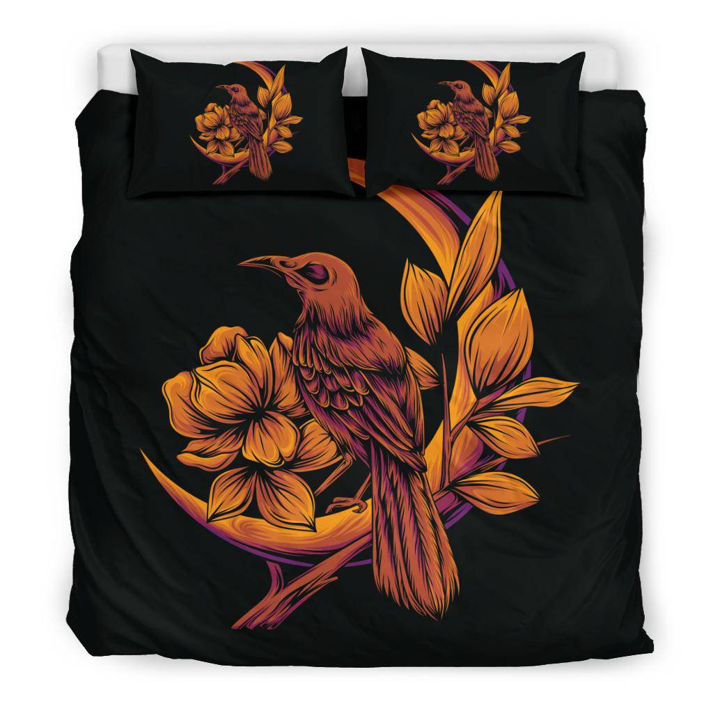 Beautiful Crow Orange Moon Illustration Bedding Set - Top Content | POD Collection | Free Shipping