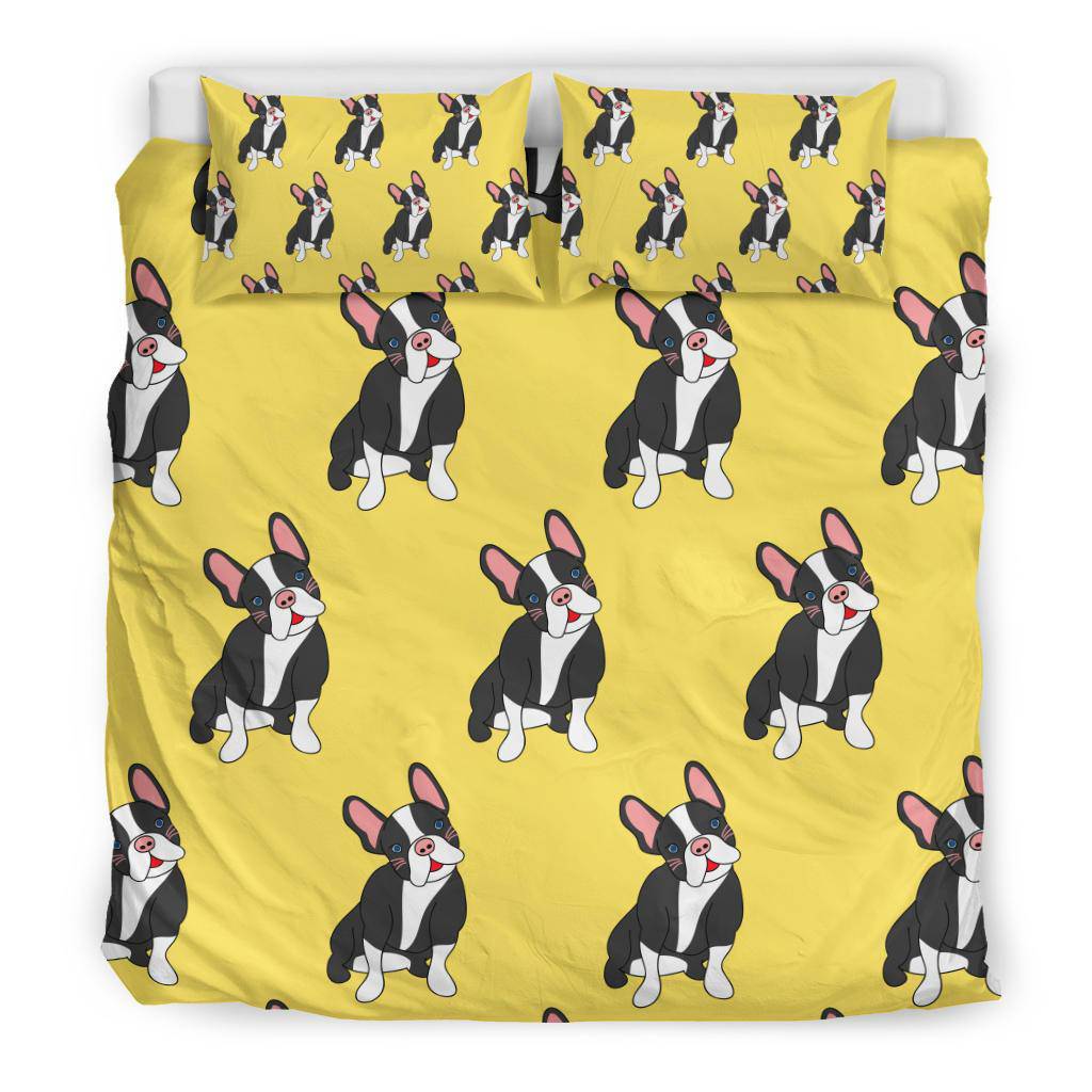 Cute French Bulldog Yellow Background Bedding Set - Top Content | POD Collection | Free Shipping